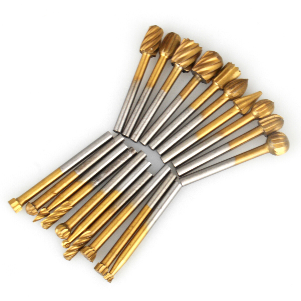 20/10PCS Steel Rotary Burrs High Speed Wood Carving Drill Bits Tool For Dremel