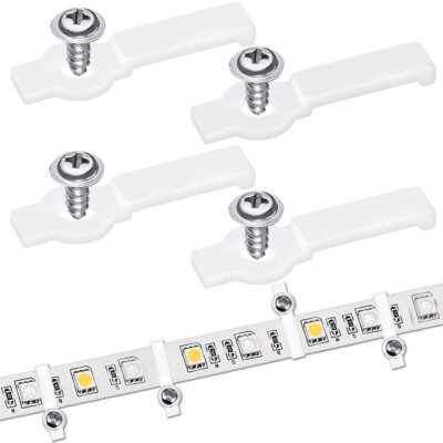200 Pcs LED Strip Mounting Clips Strip Light Brackets with Screws for Fixing