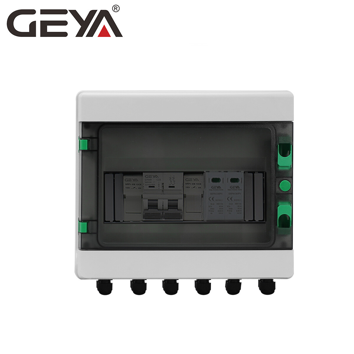 Solar PV Combiner Box Plastic 15A 1string 550VDC Circuit Breaker for Solar Panel