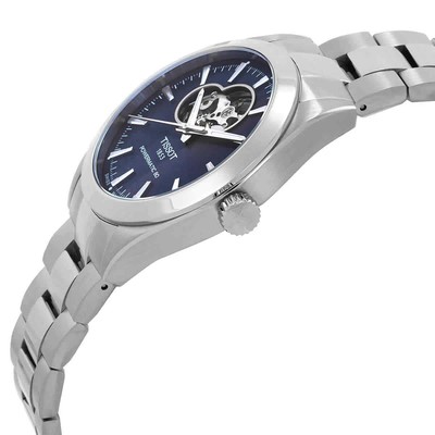 Pre-owned Tissot Gentleman Powermatic 80 Open Heart Automatic Blue Dial Men's Watch