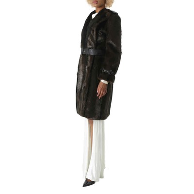 Pre-owned Burberry Ladies Brown Double-breasted Fur Coat