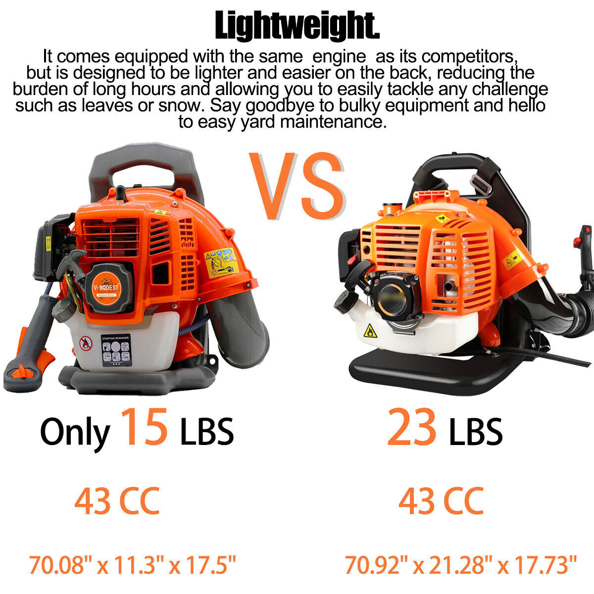 Backpack Leaf Blower 2 Stroke/4 Stroke Gas Powered Snow Blower 75.6CC 706CFM