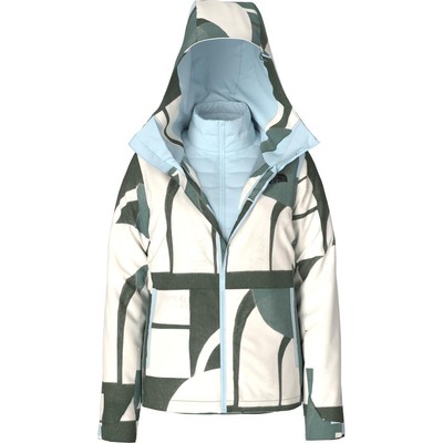Pre-owned The North Face Clementine Triclimate Jacket Women's 2024 In Dark Sage Paper Half Dome Large Print