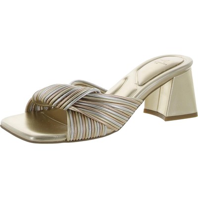 Marc Fisher LTD Womens Cherrie Gold Slide Sandals Shoes 6 Medium (B,M) BHFO 8917