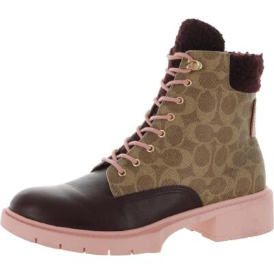 

Женские ботильоны Coach Lorimer Pink Cold Weather Boots 9.5 Medium (B,M) BHFO 9618, Dark cranberry/multi