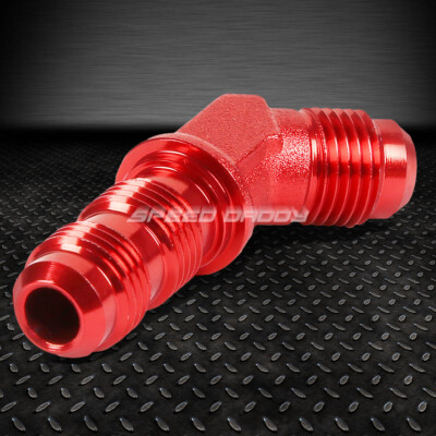 НАРУЖНАЯ РЕЗЬБА 6AN AN-6 3/8 С 45-ГРАДУСНОЙ ПЕРЕГОРОДКОЙ, КРАСНЫЙ АЛЮМИНИЕВЫЙ ФИТИНГ С ОТДЕЛКОЙ
