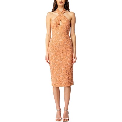 

Bardot Womens Riviera Brown Lace Halter Cocktail and Party Dress  BHFO 8035, Rust