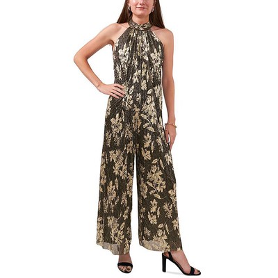 MSK Womens Black Metallic Sleeveless Wide Leg Jumpsuit Petites PM BHFO 8691
