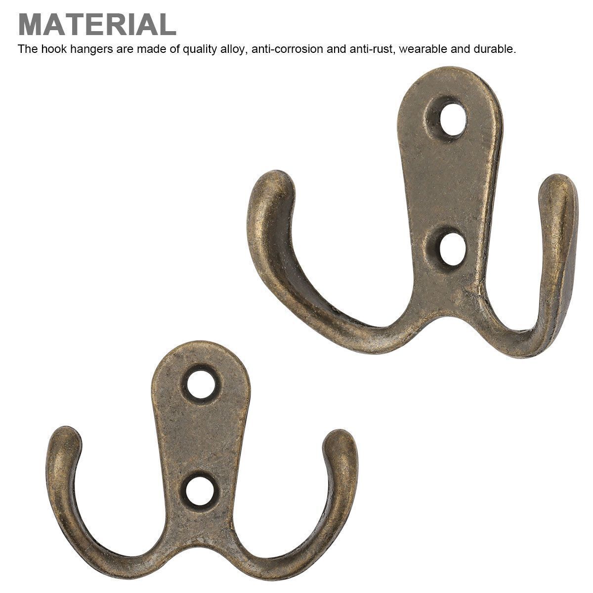 10/20pcs Heavy Duty Double Prong Coat Hooks Home Office Wall Mounted Hat Clothes