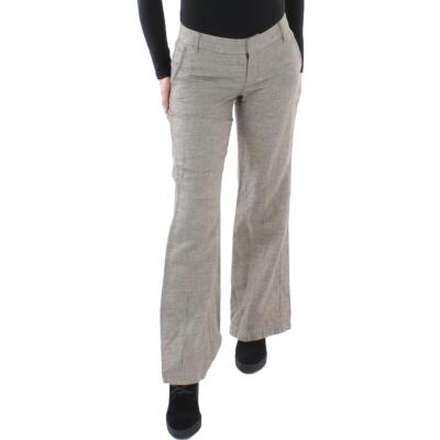 

Theory Womens Tailor Коричневые деловые брюки из смесовой льняной ткани Брюки  BHFO 4856, C_sharkskin crunch