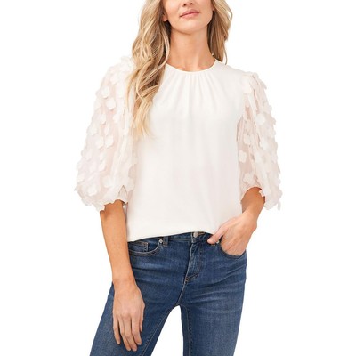 

CeCe Womens Mixed Media Textured Top Bluse Shirt BHFO 9849