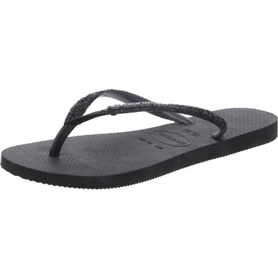 Женские шлепанцы Havaianas Slim Glitter II черного цвета, 6 средних размеров (B, M), BHFO 7514