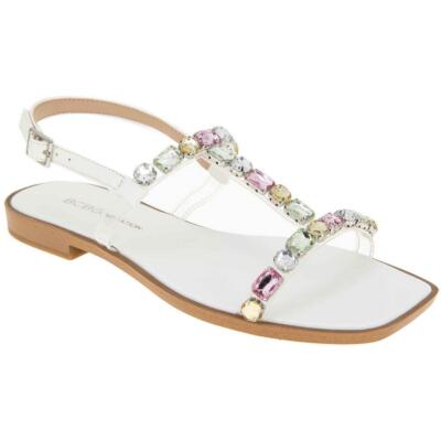 

Белые сандалии с ремешком на щиколотке BCBGeneration Womens Larabee 7 Medium (B,M) BHFO 7004, White/pastel multi