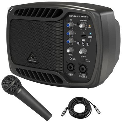 Behringer B105D - Ультракомпактный аудиодинамик/монитор мощностью 50 Вт, MP3, Bluetooth с микрофоном XLR