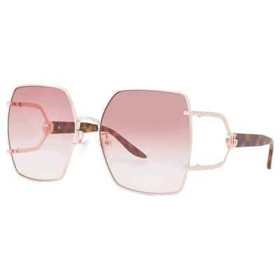 Pre-owned Gucci Red Gradient Butterfly Ladies Sunglasses Gg1564sa 004 61 Gg1564sa 004 61