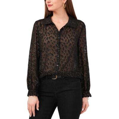 Шифоновая блузка-топ на пуговицах Vince Camuto Womens Sleigh All Day BHFO 7800