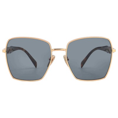 Pre-owned Prada Dark Grey Butterfly Ladies Sunglasses Pr 64zs Svf09t 57 Pr 64zs Svf09t 57 In Gray