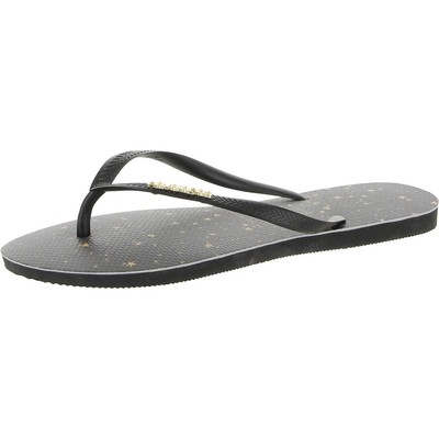 Женские слим-флопы Havaianas с логотипом, черные, размер 7-8, средний (B, M), BHFO 4905