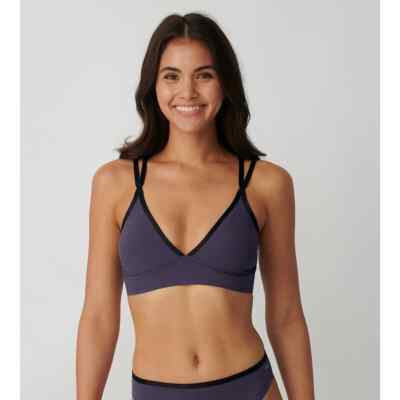 SLOGGI Tropical Gar Bralette Bikini Top Size Small (8) Grey Crop RRP £40