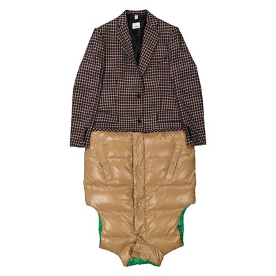 Pre-owned Burberry Tartan Dry Wool Tailored Jacket With Detachable Vest, Brand Size 8 (us In Red