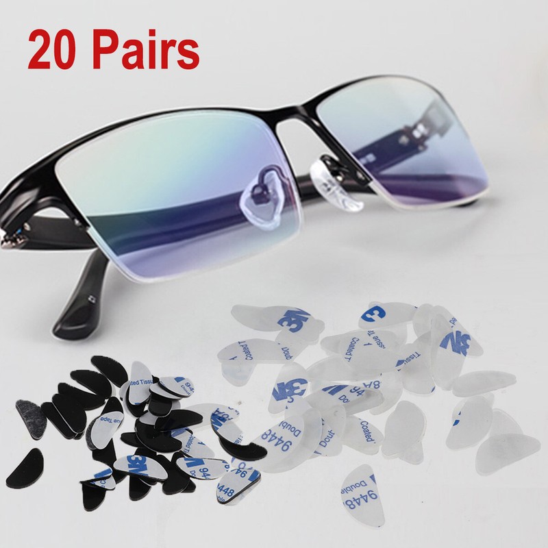 ️ 40 x Silicone Nose Pads Self Adhesive Grip For Eyeglasses Sunglasses