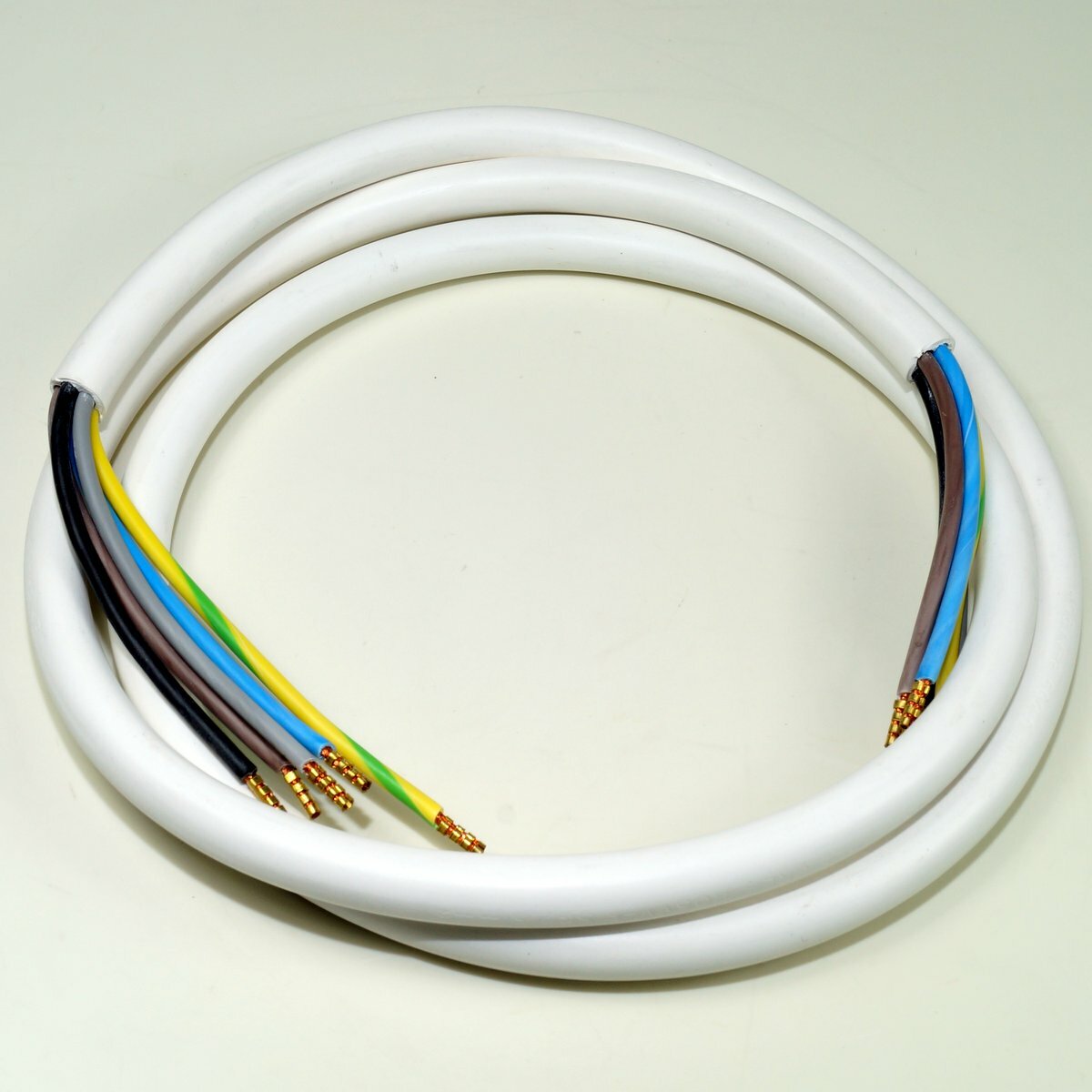 EBROM Herdanschlusskabel H05VV-F 5x2,5 Mm², Weiß – Wählbare Länge: 5 Meter