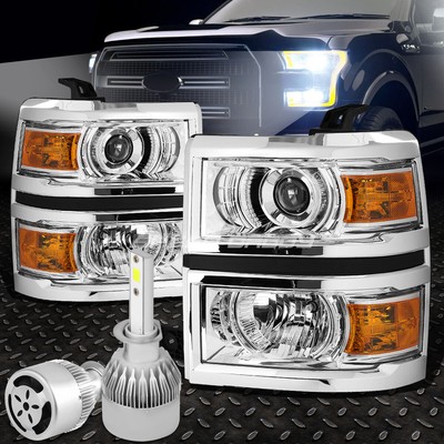 ХРОМИРОВАННАЯ ФАРА ПРОЕКТОРА + ЯНТАРНЫЙ УГОЛОК + БЕЛЫЙ СВЕТОДИОД H1 HID с ВЕНТИЛЯТОРОМ ДЛЯ 14-16 K2XX