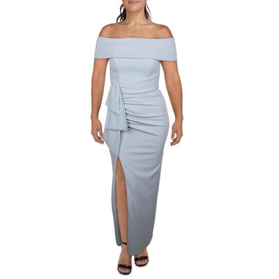 

Женское синее вечернее платье Xscape с открытыми плечами  BHFO 8354, Sky blue