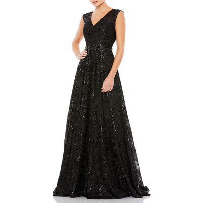 Женское официальное вечернее платье Mac Duggal, расшитое блестками, BHFO 7949