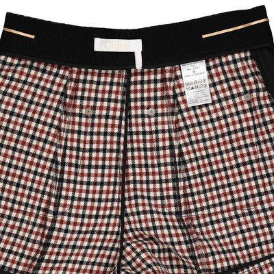 Pre-owned Chloé Chloe Ladies High-rise A-line Checked Wool-blend Shorts, Brand Size 36 (us Size In Multicolor