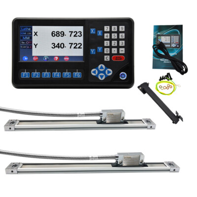 2 Axis DRO Magnetic Scale 5um Kit,LCD Digital Display,Milling Lathe,US Stock