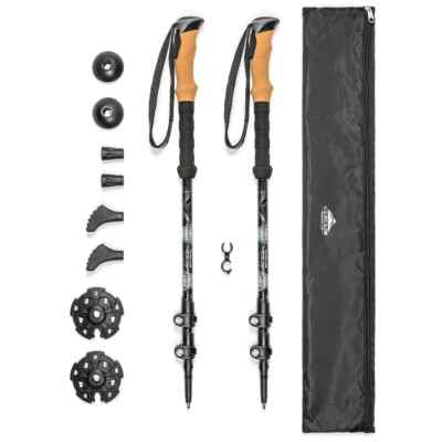 Cascade Mountain Tech Aircraft-Grade Aluminum Quick Lock Trekking Poles with Cor