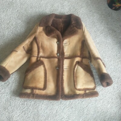 Vintage 70s wilsons Rustic Shearling Sheepskin Leather Coat Jacket Mens 40