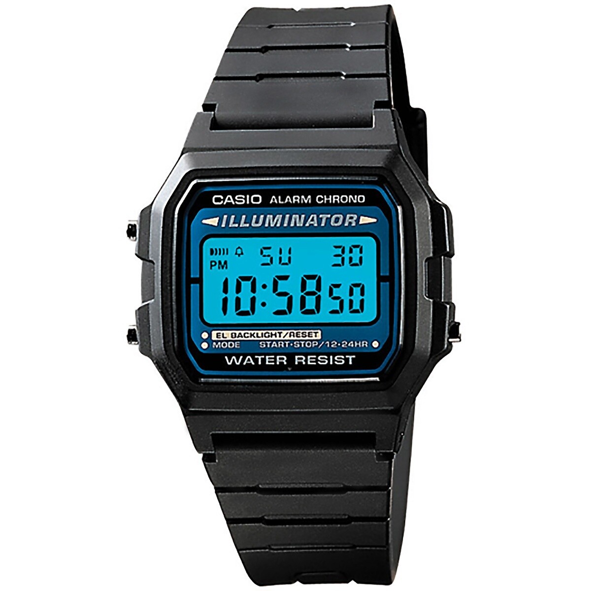 Casio Uhr F-105W-1A Retro Digital Armbanduhr Herren Damen Schwarz Blau NEU & OVP