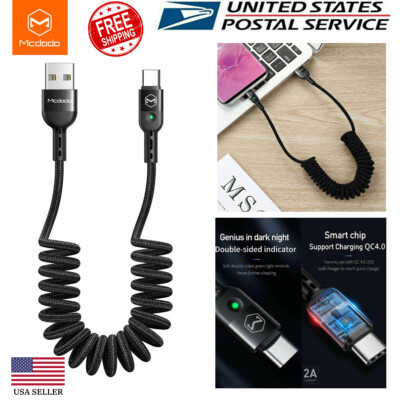 Mcdodo USB C Charger Data Cable Coiled USB A to Type C Cable Android For Samsung