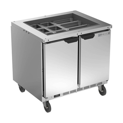 Beverage Air SPE36HC-12-S 36'' Two Door Refrigerated Sandwich/Salad Prep Table