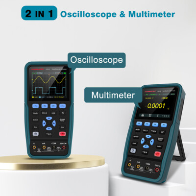 3.5 in HD LED Handheld Oscilloscope 2 Channel 50MHz Auto-Calibration Multimeter