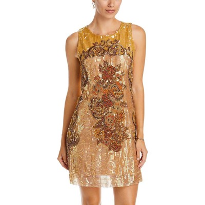 Женское коктейльное и вечернее платье Amy Yellow с блестками от Kobi Halperin, XS BHFO 5682