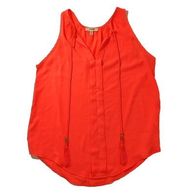 Meraki Shirt Women Medium Neon Orange Tank Top Business Casual Night Out Preppy