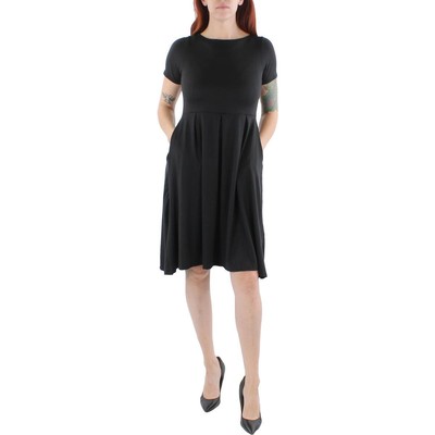 24seven Comfort Apparel Женское черное трикотажное платье свободного кроя и расклешенное платье-клеш плюс 2X BHFO 8262