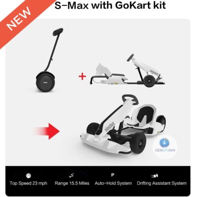 Ninebot Gokart Pro Performance  Bundle (White Gokart Kit w/ S-MAX, PRO specs