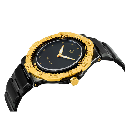 NOVE NOVE TRIDENT ULTRA SLIM DIVER BLACK GOLD WATCH - BRAND