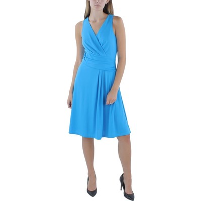 Женское платье миди из джерси с синим стихарем Lauren Ralph Lauren 14 BHFO 4166