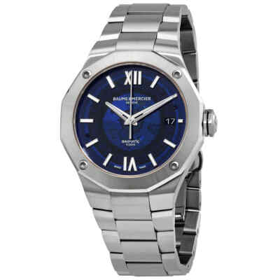 Pre-owned Baume Et Mercier Riviera Automatic Blue Dial Men's Watch M0a10616