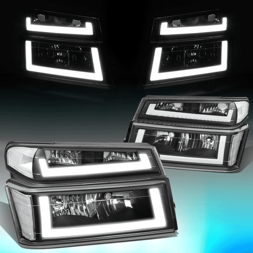 FOR 2004-2012 COLORADO CANYON PAIR LED DRL HEADLIGHT BUMPER LAMPS BLACK/CLEAR