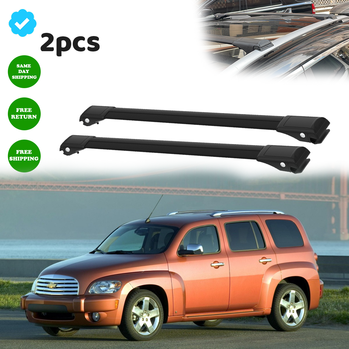 For Chevrolet Hhr 2005-2011  Black Lockable 2x