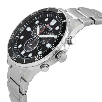 Pre-owned Citizen Chrono Sporty-aqua Chronograph Black Dial Men's Watch At2568-82e