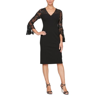 Женское черное полуофициальное платье-футляр Petites 14P BHFO 7105 от Alex Evenings