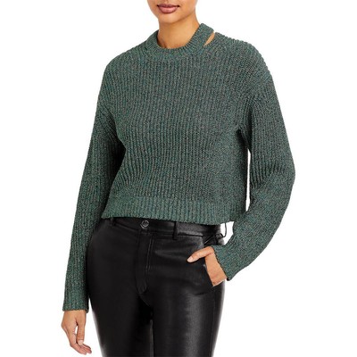 

Женская зеленая рубашка с вырезами Proenza Schouler, пуловер, свитер, топ  BHFO 3619, Green marled