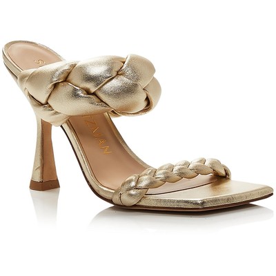 

Женские кожаные туфли на каблуке Playa Gold Stuart Weitzman 10 Medium (B,M) BHFO 4561, Platino, Playa